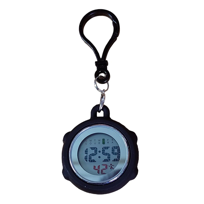 Multifunctional Electronic Digital Pocket Watches Unisex Nurse Doctor Hanging Carabiner Keychains Students Clock