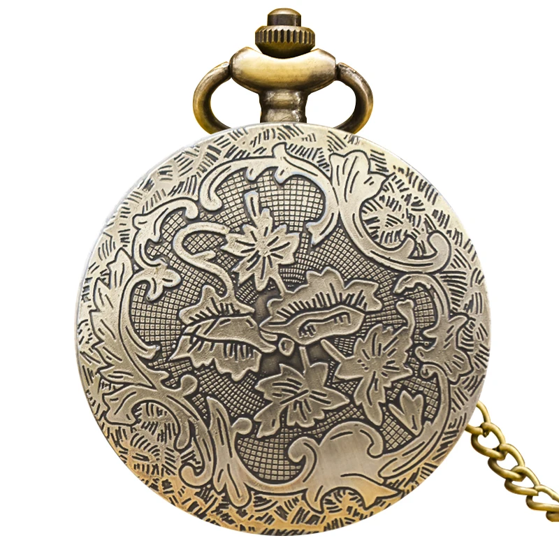 Vintage Charm Neutral Fashion Tool Carving Quartz Steampunk Pocket Watch Men's and Women's Necklace Pendant Gift