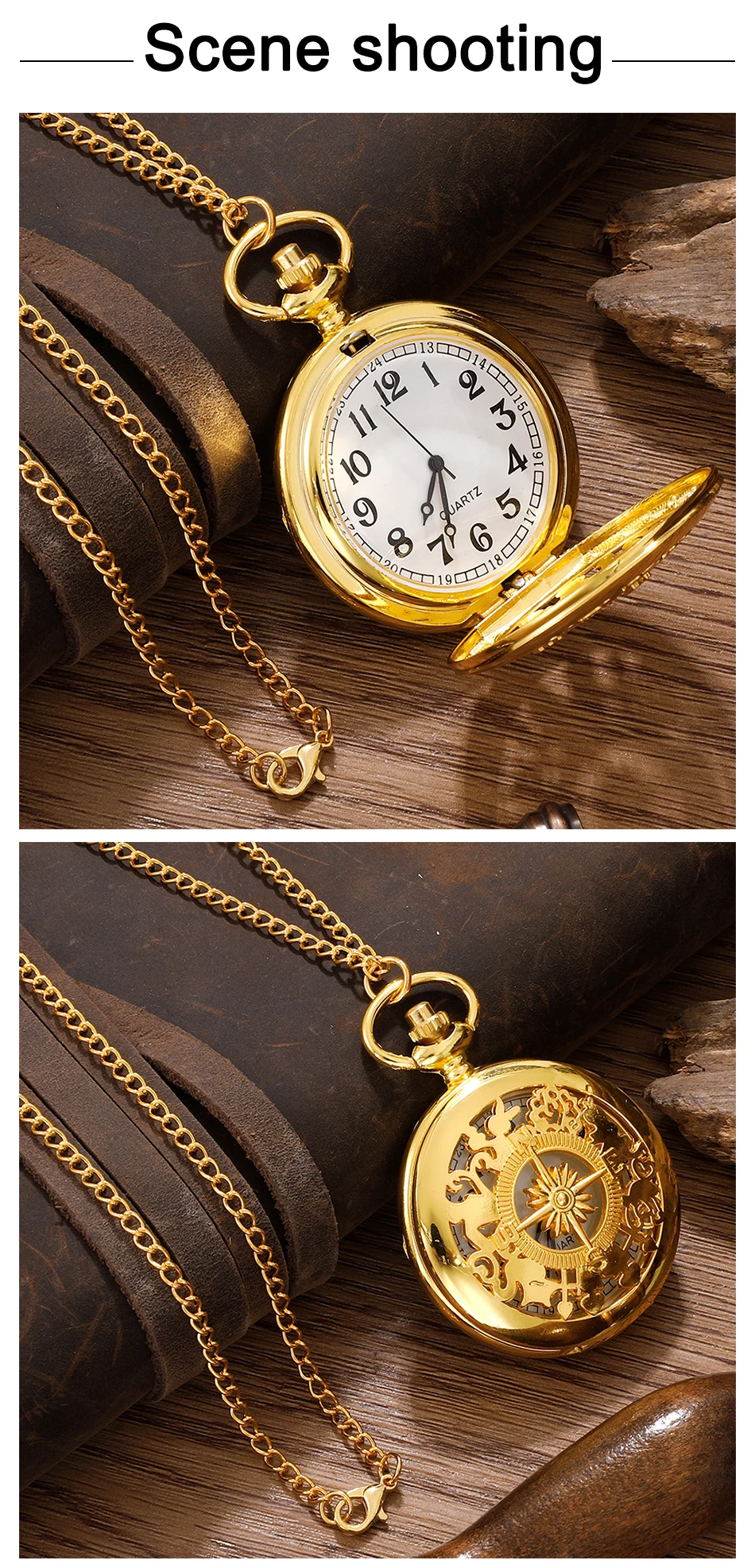 2026 New Antique Steampunk Vintage Arabic Numerals Quartz Pocket Watch Gold Case Necklace Pendant Clock Chain Mens Women
