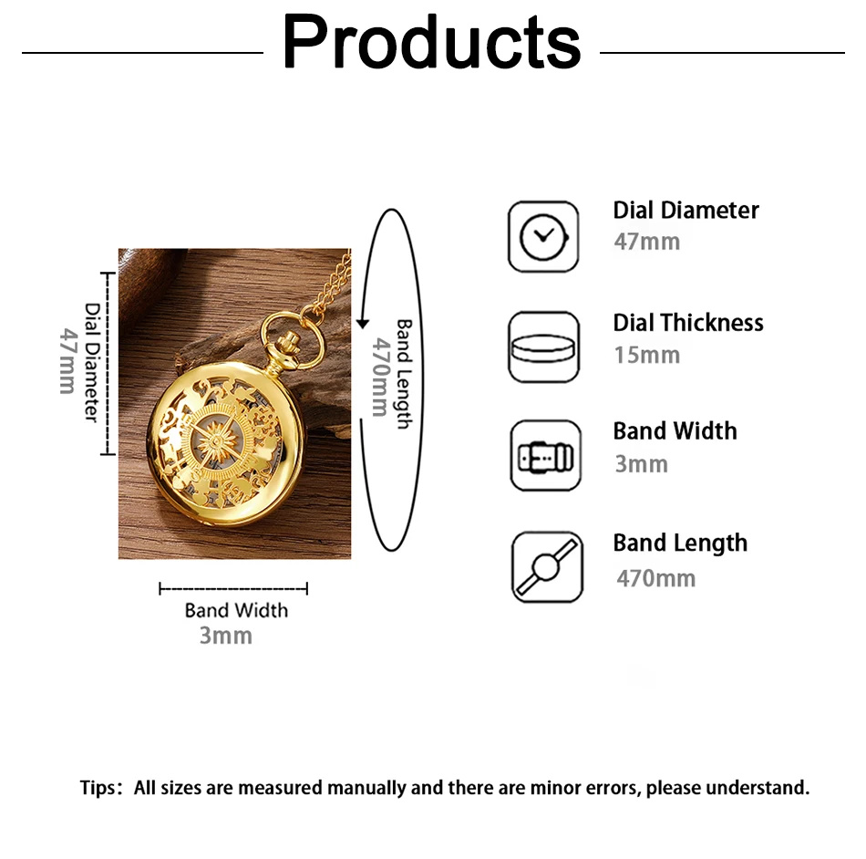 2026 New Antique Steampunk Vintage Arabic Numerals Quartz Pocket Watch Gold Case Necklace Pendant Clock Chain Mens Women