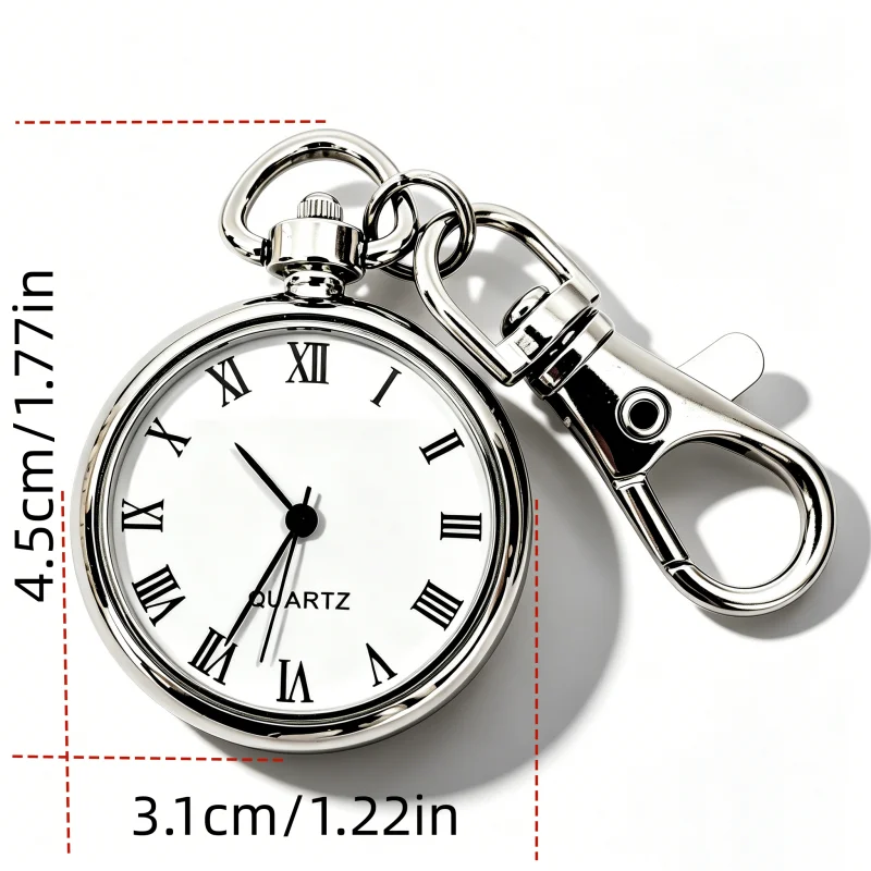 Retro Charm Neutral Fashion Roman Digital Quartz Steampunk Pocket Watch Men's and Women's Keychain Gift