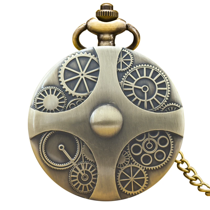 Retro Charm Neutral Fashion Arabic Digital Quartz Steampunk Pocket Watch Women's and Men's Necklace Pendant Gift