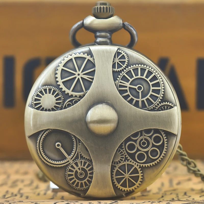 Retro Charm Neutral Fashion Arabic Digital Quartz Steampunk Pocket Watch Women's and Men's Necklace Pendant Gift
