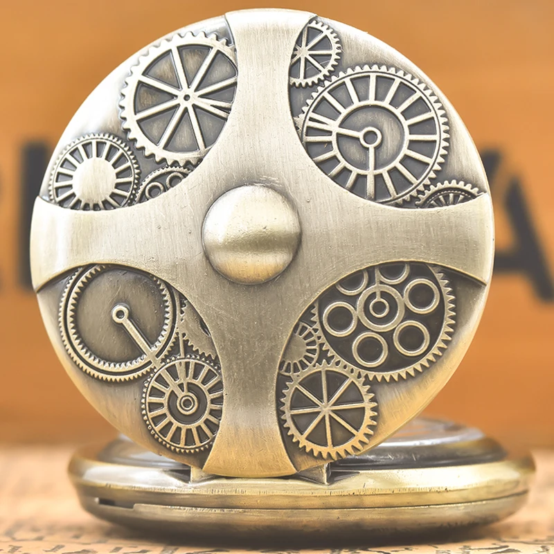 Retro Charm Neutral Fashion Arabic Digital Quartz Steampunk Pocket Watch Women's and Men's Necklace Pendant Gift