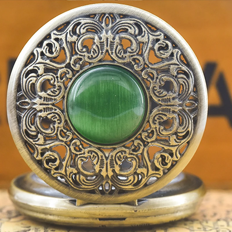 Retro Charm Neutral Fashion Hollow Arabic Digital Quartz Steampunk Pocket Watch Men's and Women's Necklace Pendant Gift