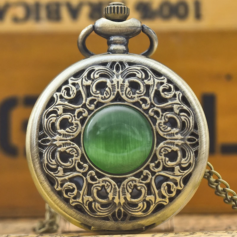 Retro Charm Neutral Fashion Hollow Arabic Digital Quartz Steampunk Pocket Watch Men's and Women's Necklace Pendant Gift