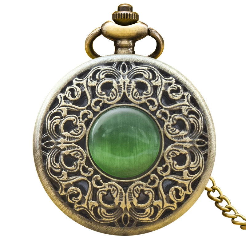 Retro Charm Neutral Fashion Hollow Arabic Digital Quartz Steampunk Pocket Watch Men's and Women's Necklace Pendant Gift