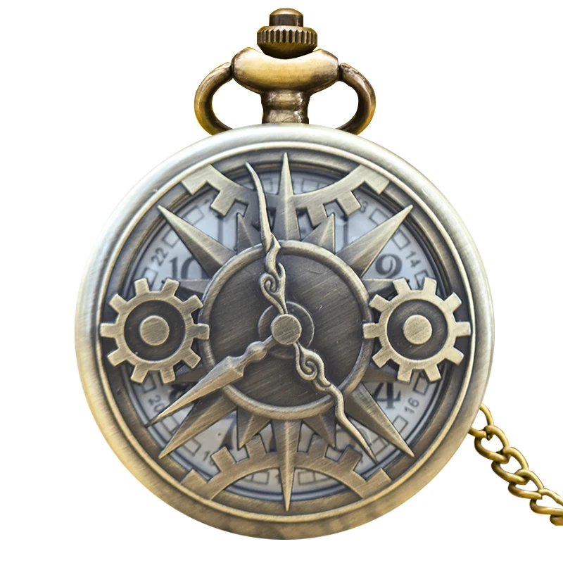 Retro Charm Neutral Fashion Hollow Carving Quartz Steampunk Pocket Watch Women's and Men's Necklace Pendant Gift