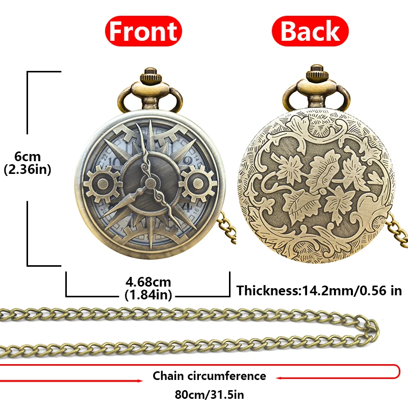Retro Charm Neutral Fashion Hollow Carving Quartz Steampunk Pocket Watch Women's and Men's Necklace Pendant Gift
