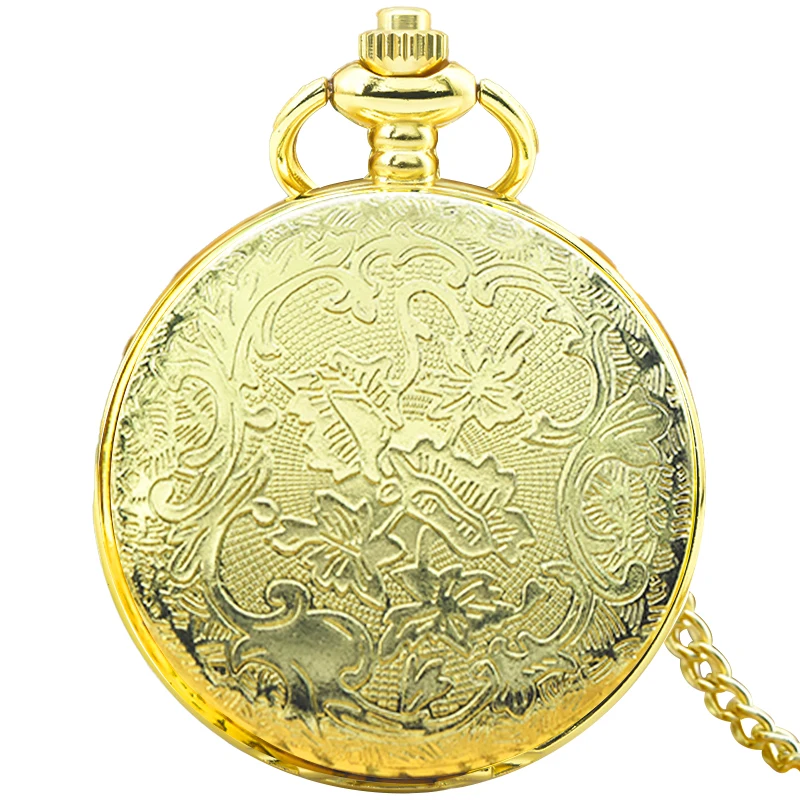 Retro Charm Neutral Fashion Hollow Roman Digital Carving Quartz Pocket Watch Steampunk Men's and Women's Necklace Pendant Gift