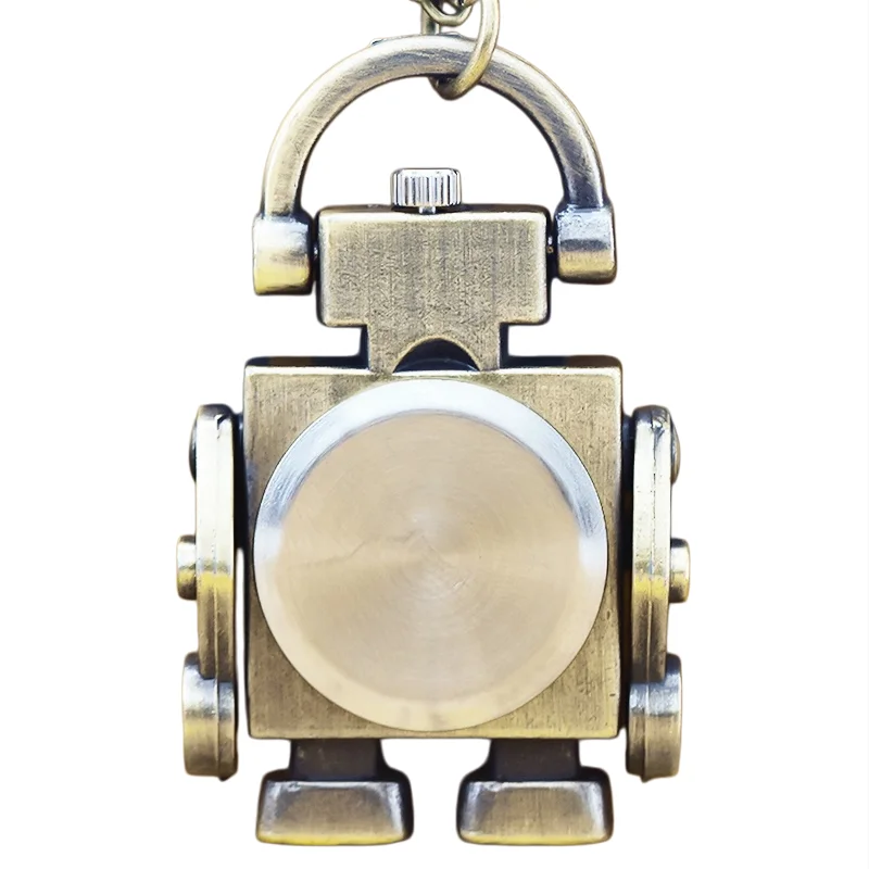 Retro Charm Neutral Fashion Robot Appearance Quartz Steampunk Pocket Watch Men's and Women's Necklace Pendant Gift