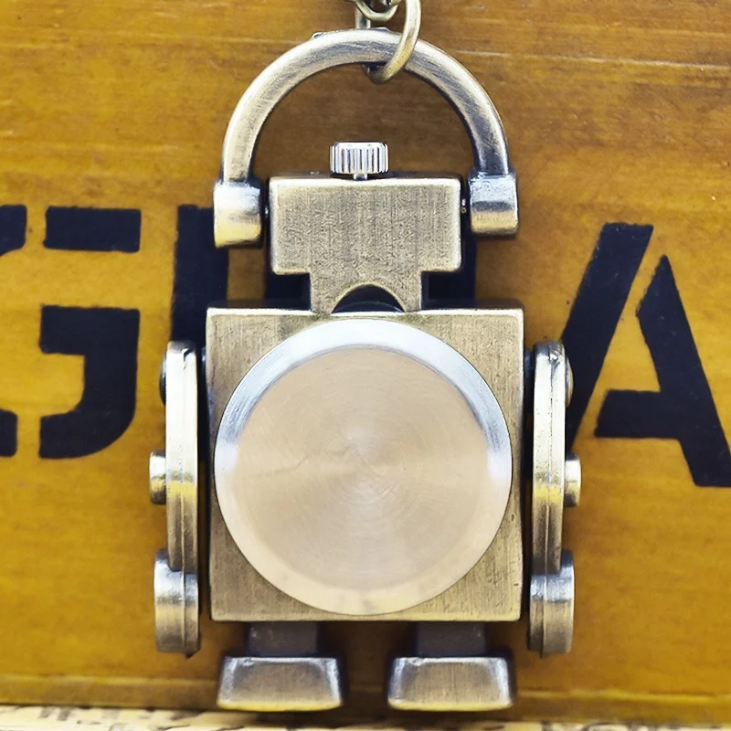 Retro Charm Neutral Fashion Robot Appearance Quartz Steampunk Pocket Watch Men's and Women's Necklace Pendant Gift
