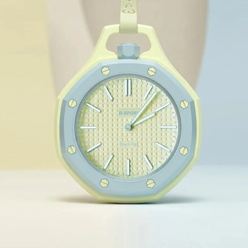 Fashion Sports Octagonal Pocket Watch With Lanyard Hot Style Neck Quartz Movement Candy Color Pendant Watch Mini Hanging Watch
