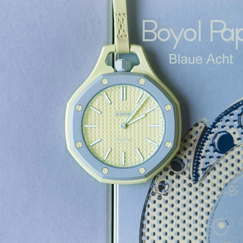 Fashion Sports Octagonal Pocket Watch With Lanyard Hot Style Neck Quartz Movement Candy Color Pendant Watch Mini Hanging Watch