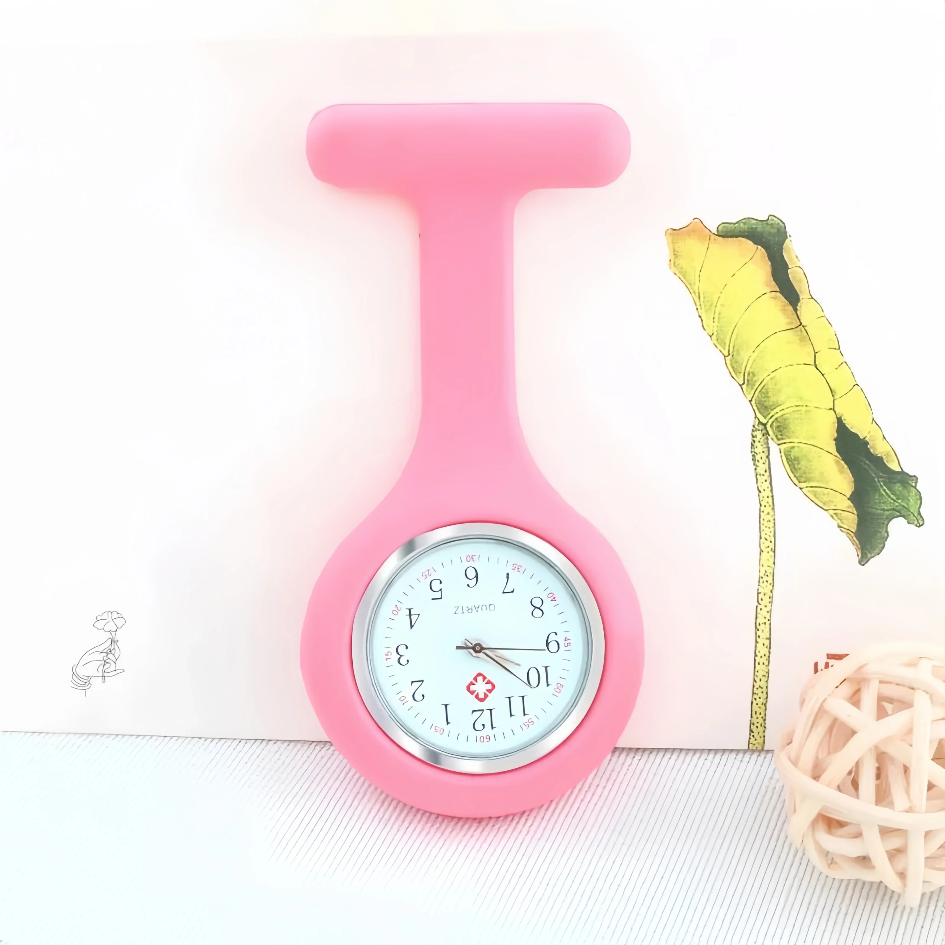 Silicone Nurse Fob Watch, Clip‑on Brooch Quartz Pocket Watch, Medical Hanging Watch for Doctor Nurse Work Uniform Accessories
