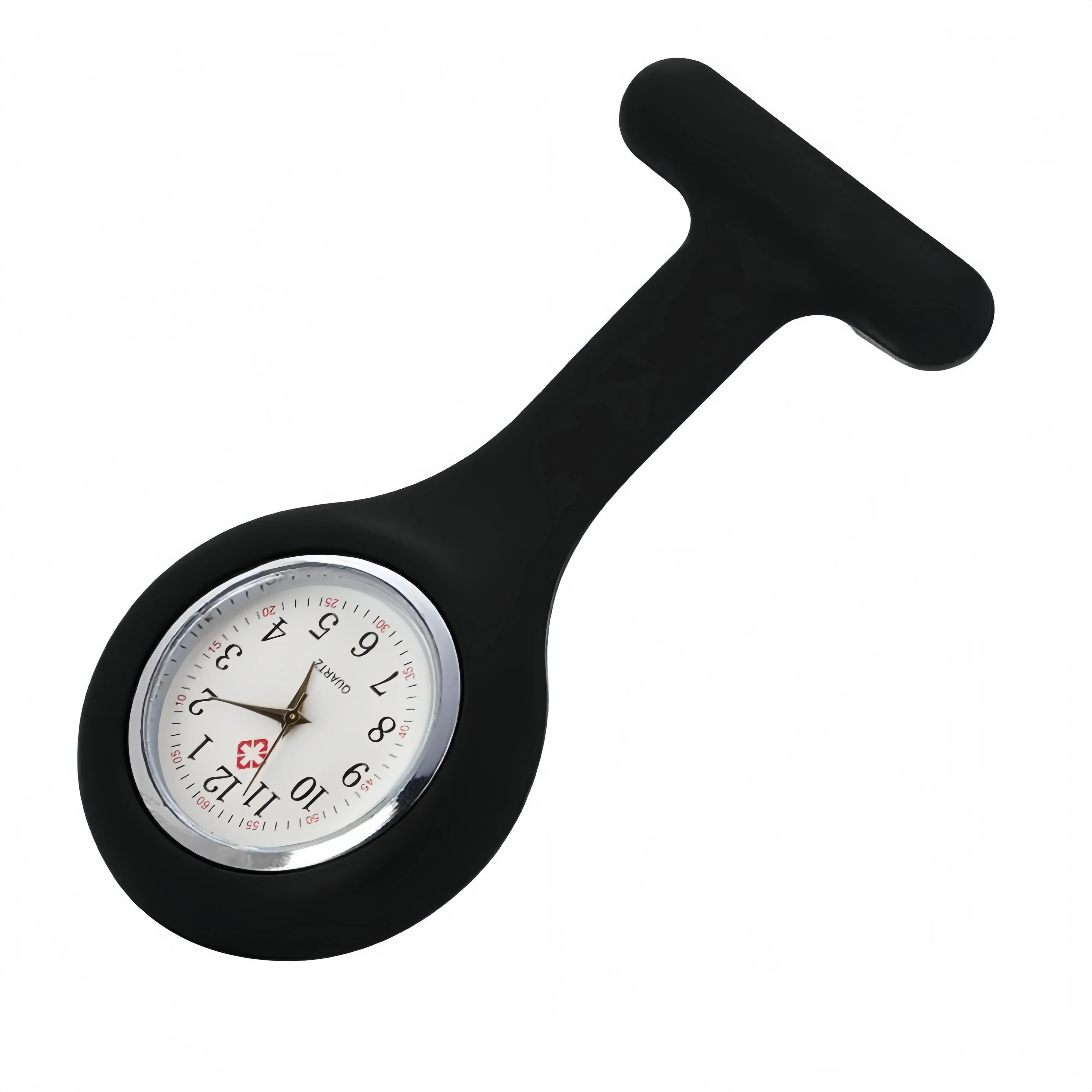 Silicone Nurse Fob Watch, Clip‑on Brooch Quartz Pocket Watch, Medical Hanging Watch for Doctor Nurse Work Uniform Accessories
