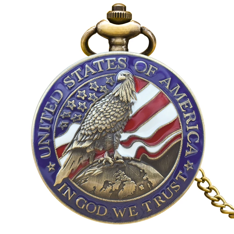 Retro Charm Neutral Fashion Eagle Carving Quartz Pocket Watch Steampunk Men's and Women's Necklace Pendant Gift