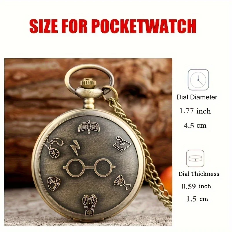 Retro Cartoon Sparkle Glasses Graphic Quartz Pocket Watch - A Timeless Accessory!