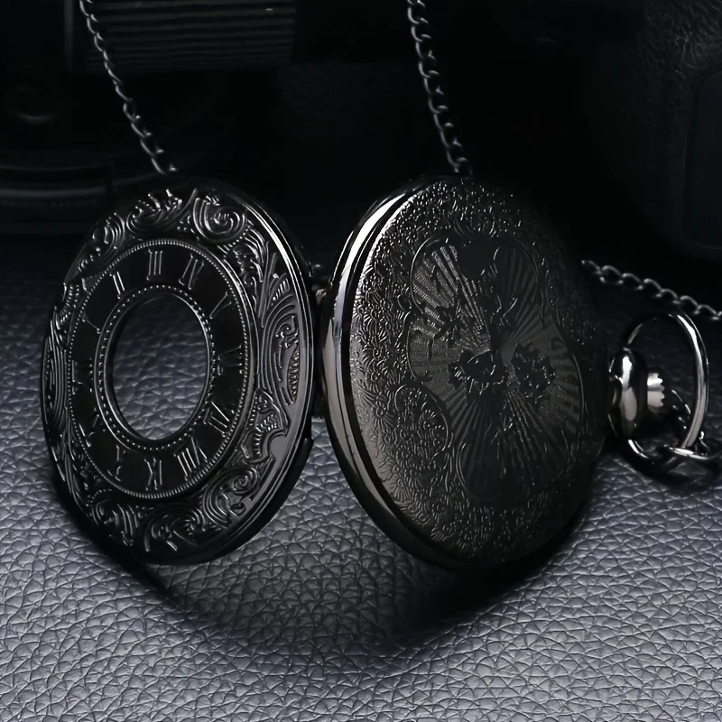 Steampunk Hollow Gear Quartz Pocket Watch Antique Bronze Pocket Watch with Pendant &Necklace Chain Men Collectible Birthday Gift