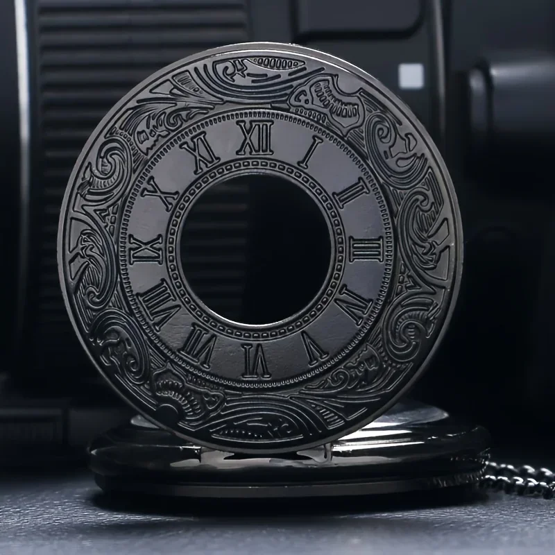 Steampunk Hollow Gear Quartz Pocket Watch Antique Bronze Pocket Watch with Pendant &Necklace Chain Men Collectible Birthday Gift