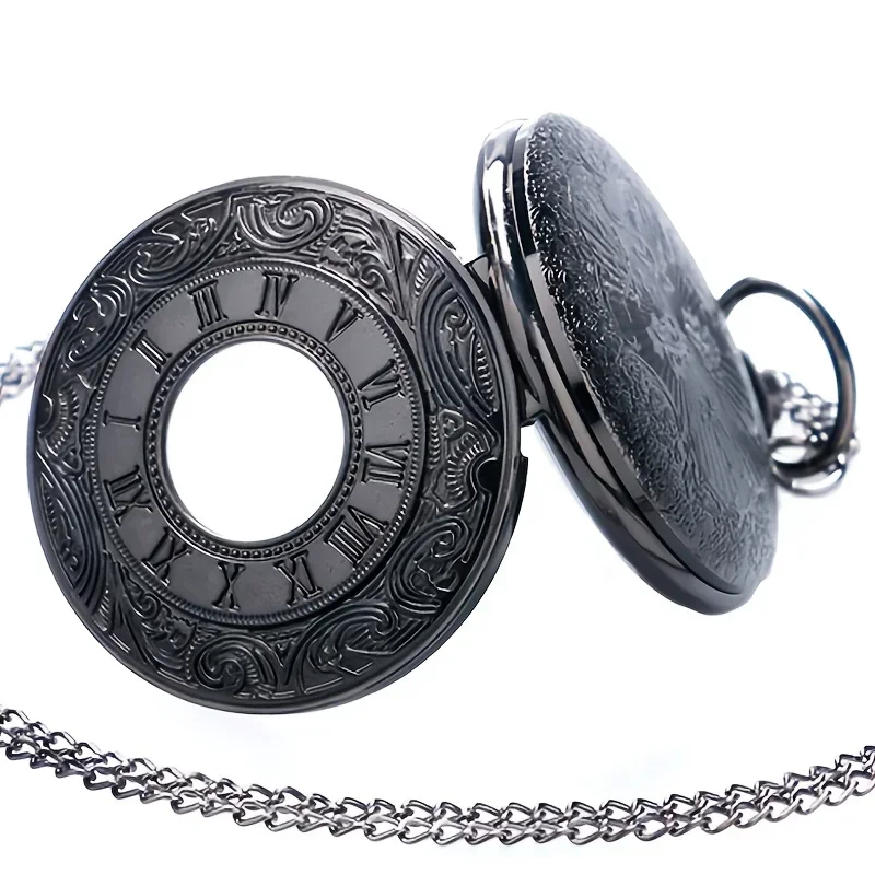 Steampunk Hollow Gear Quartz Pocket Watch Antique Bronze Pocket Watch with Pendant &Necklace Chain Men Collectible Birthday Gift
