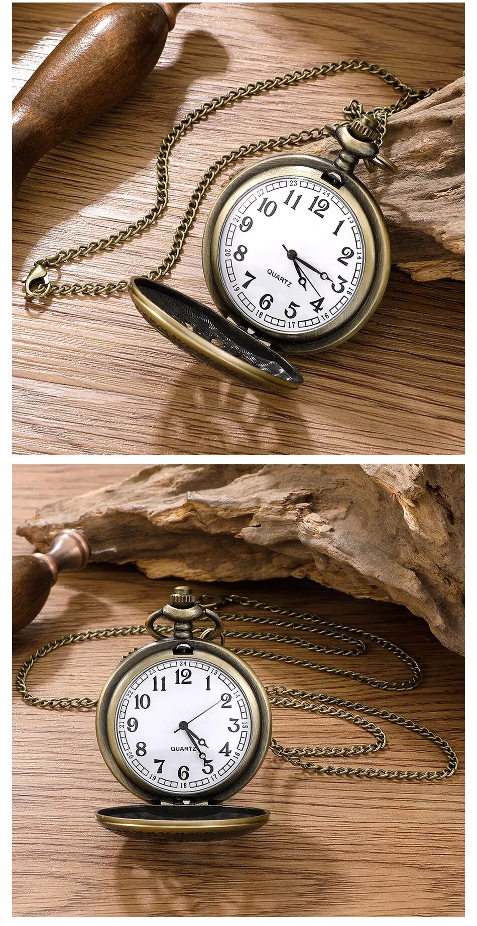 2026 New Antique Steampunk Vintage Roman Numerals Quartz Pocket Watch Bronze Case Necklace Pendant Clock Chain Mens Women