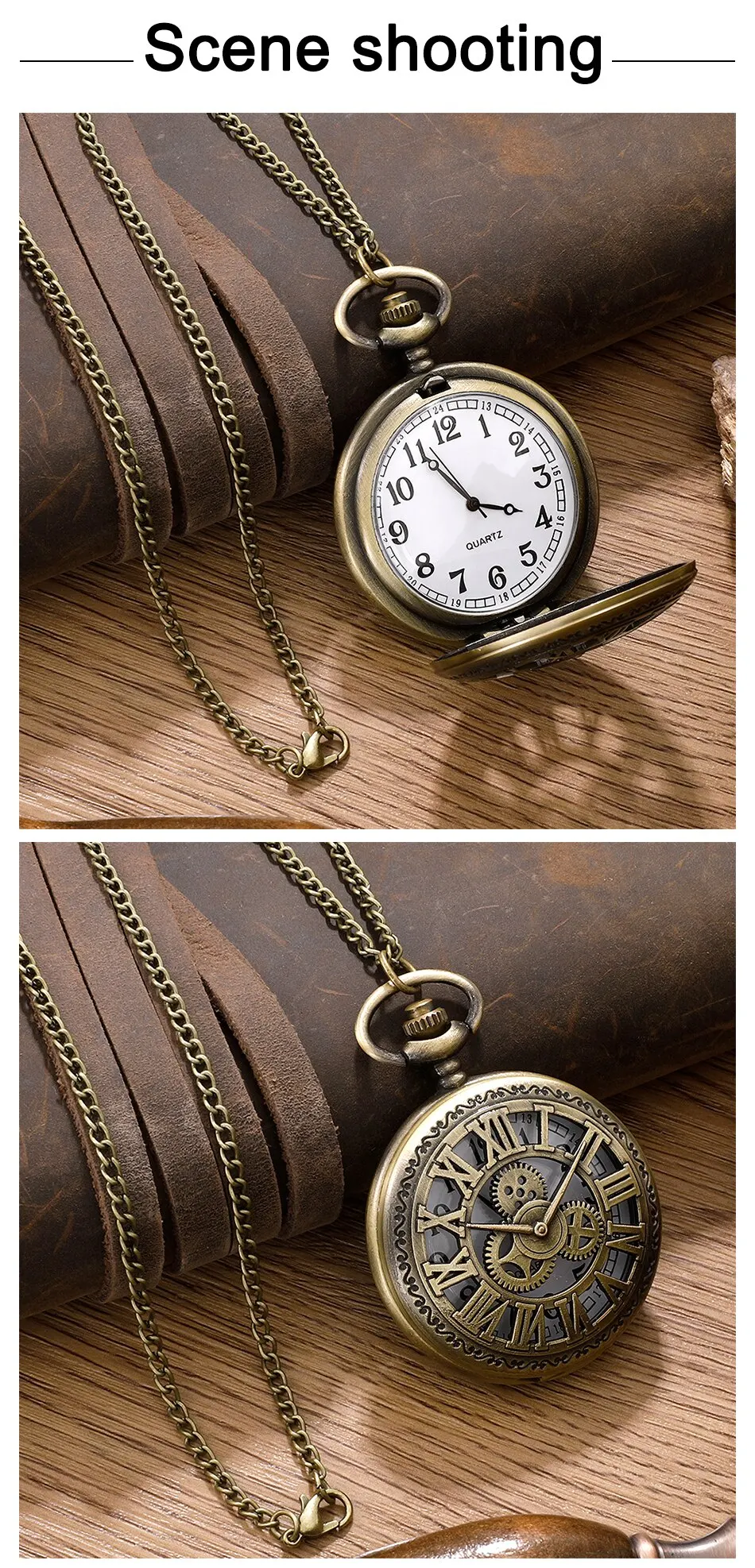 2026 New Antique Steampunk Vintage Roman Numerals Quartz Pocket Watch Bronze Case Necklace Pendant Clock Chain Mens Women