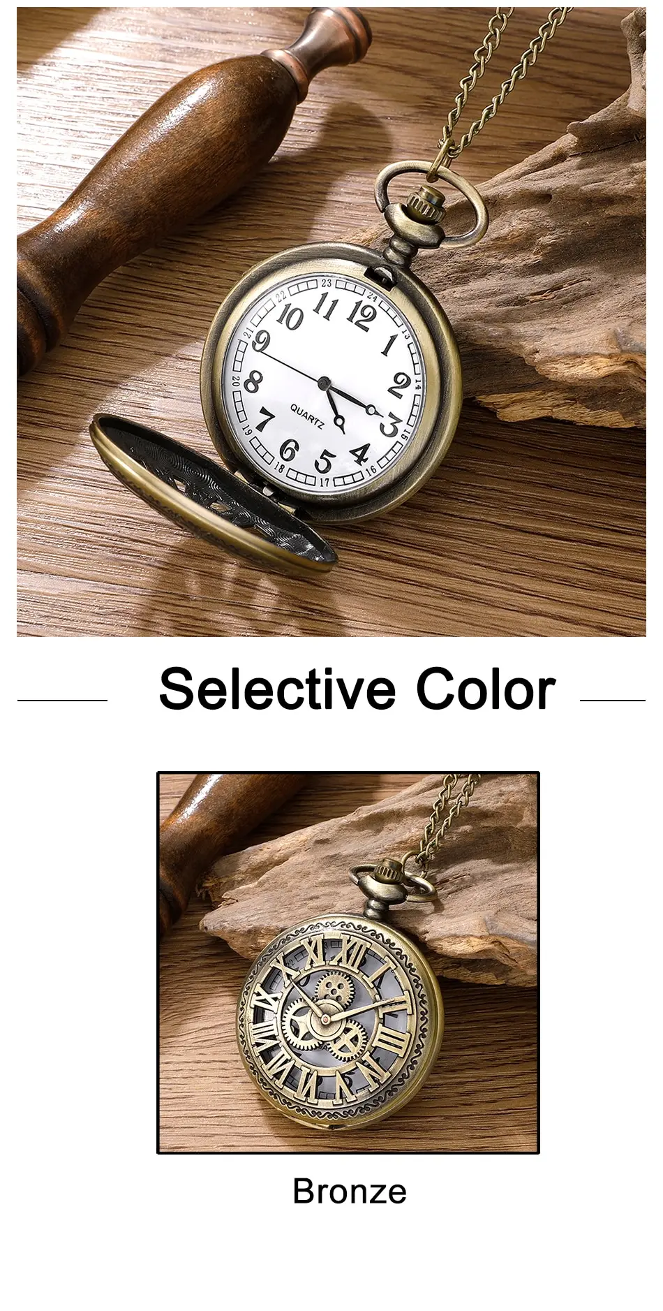 2026 New Antique Steampunk Vintage Roman Numerals Quartz Pocket Watch Bronze Case Necklace Pendant Clock Chain Mens Women