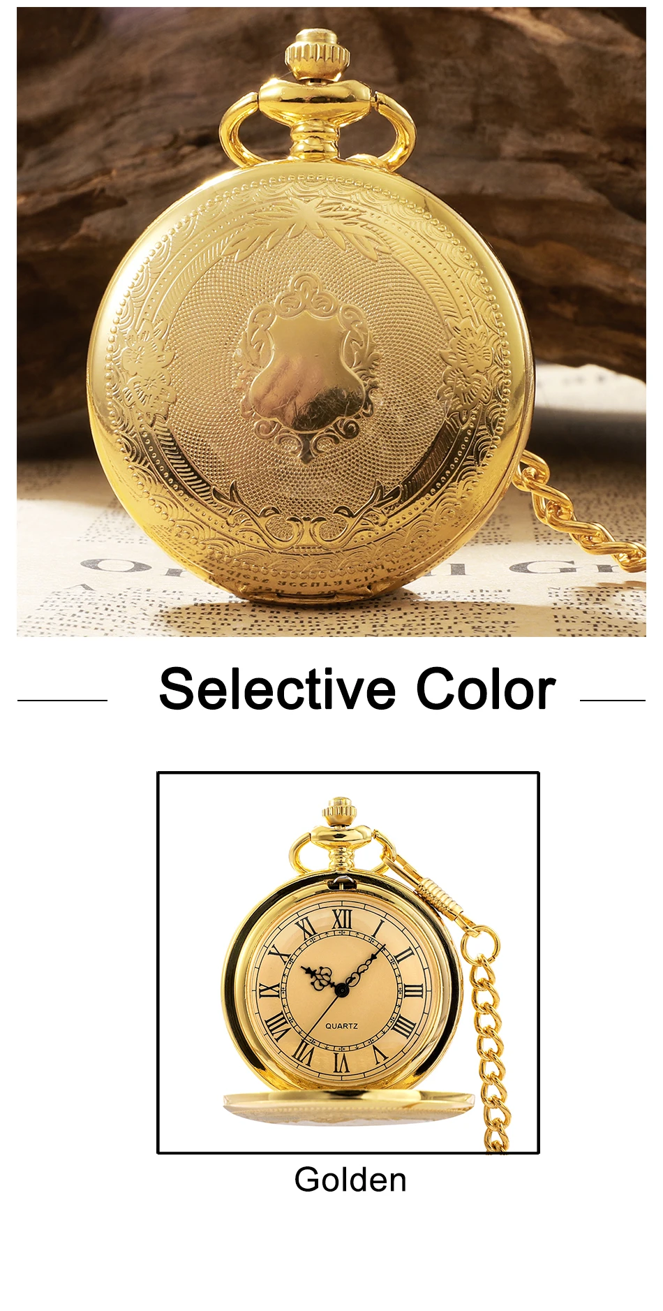 Antique Steampunk Vintage Roman Numerals Quartz Pocket Watch Multicolor Case Necklace Pendant Clock Chain Mens Women