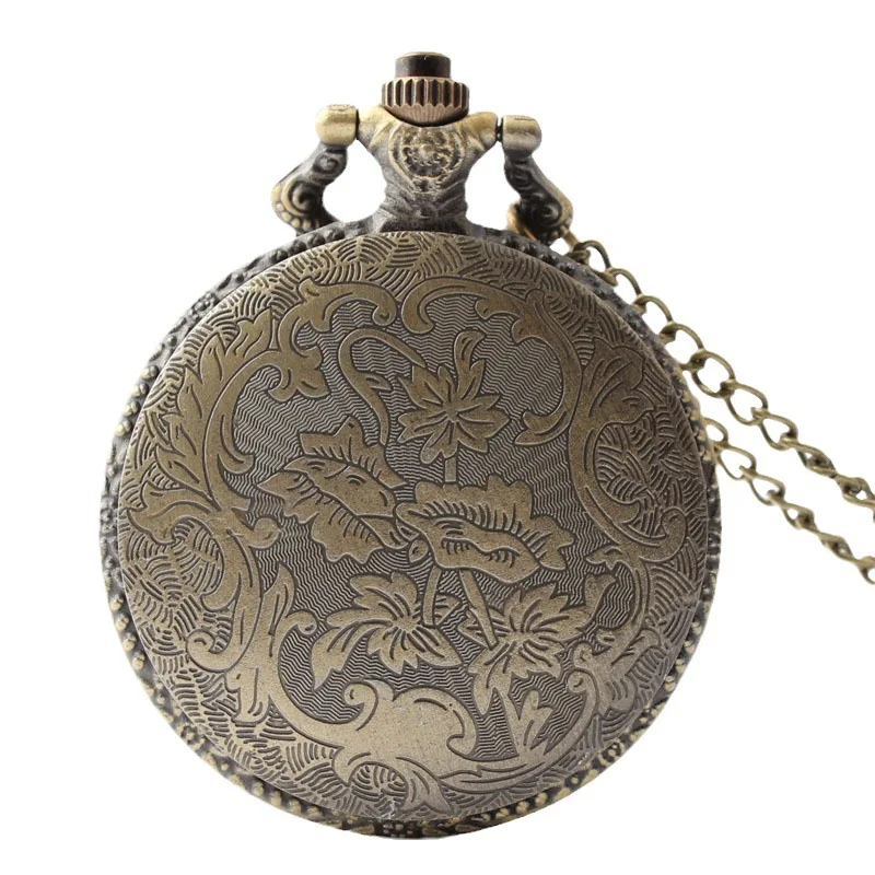 Retro Bronze Steampunk Seven-Color Roman Flip-Back Quartz Necklace Series Commemorative Pocket Watch For Male And Female Student