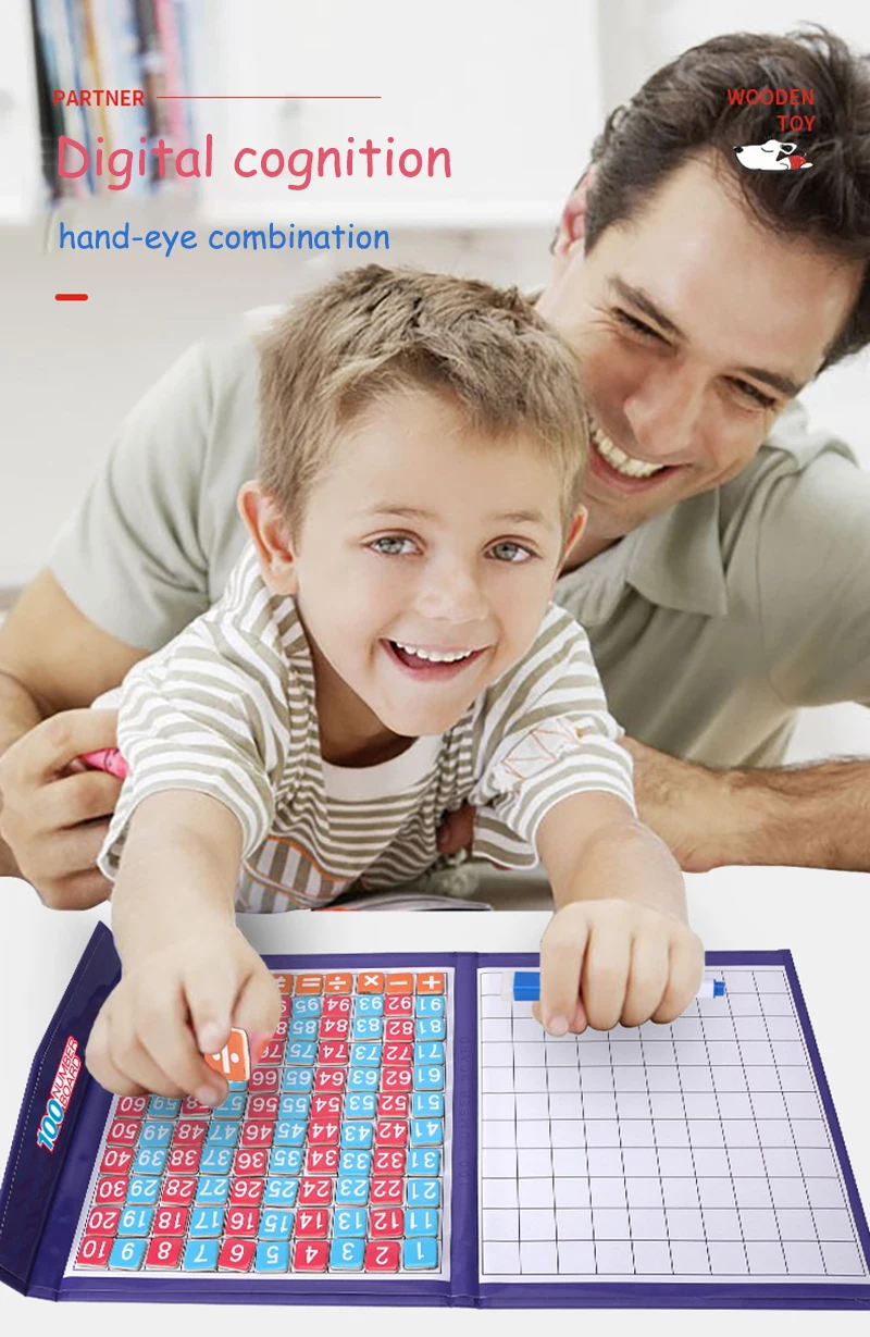 1-100 Montessori Magnetic Number Book Math Toy Count Board Games Arithmetic Learning Teaching Aid Early Educational Toy For Kids