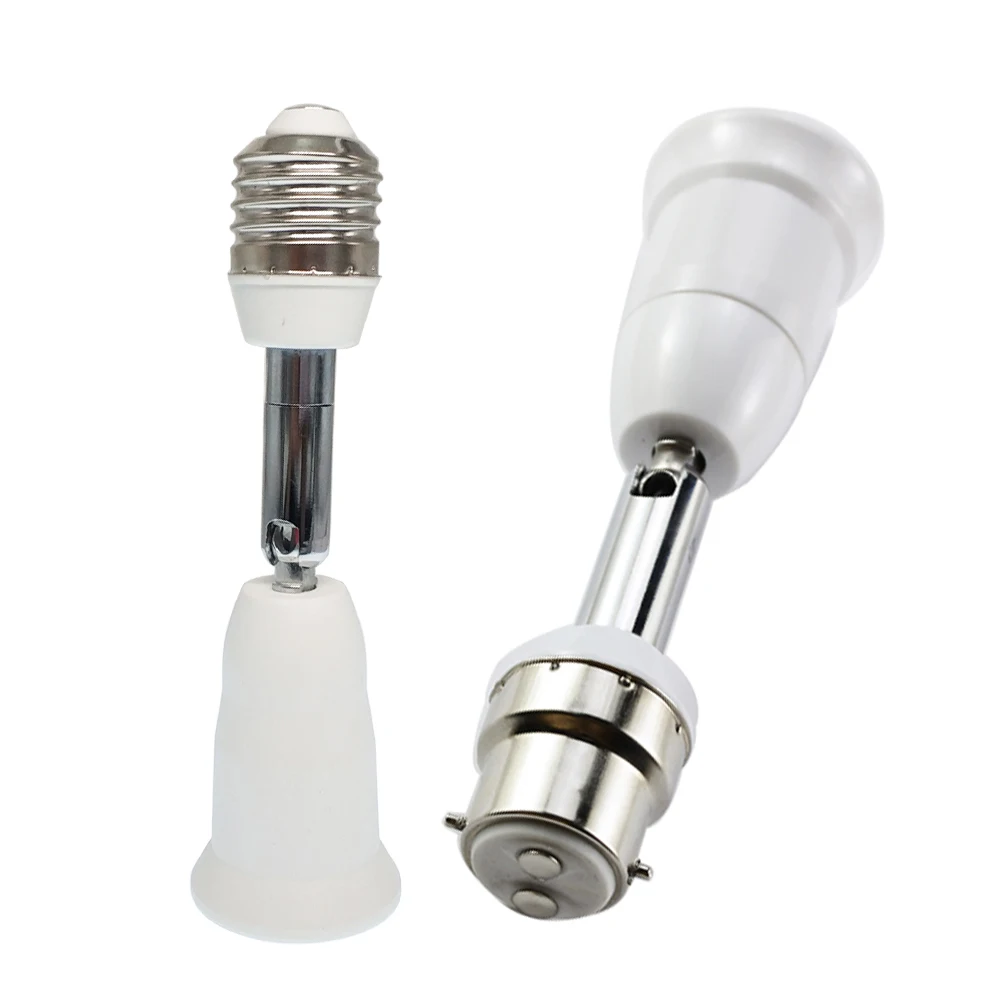 1pc E27 to E27, B22 to E27 Extender Screw E26 Bulb Holder Adapter Rotatable Bendable CFL LED Light Socket Converter