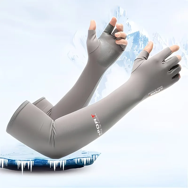 Summer Sun Protection Sleeves Breathable Quick Drying Fishing Cycling Arm Covers Cooling Driving Running Sports Arm Sleeves