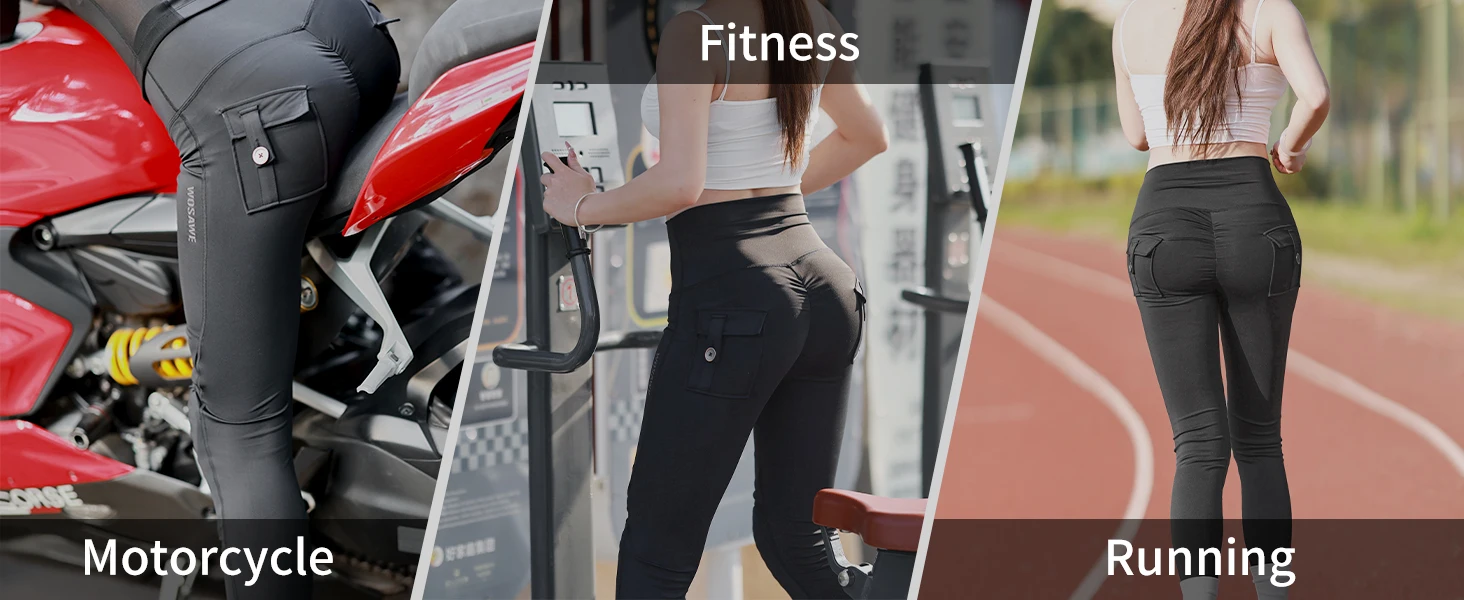 WOSAWE Motorcycle Riding Style Trousers Women Summer Breathable Stretch Slim Pants Quick Drying Breathable Outdoor Riding Pants