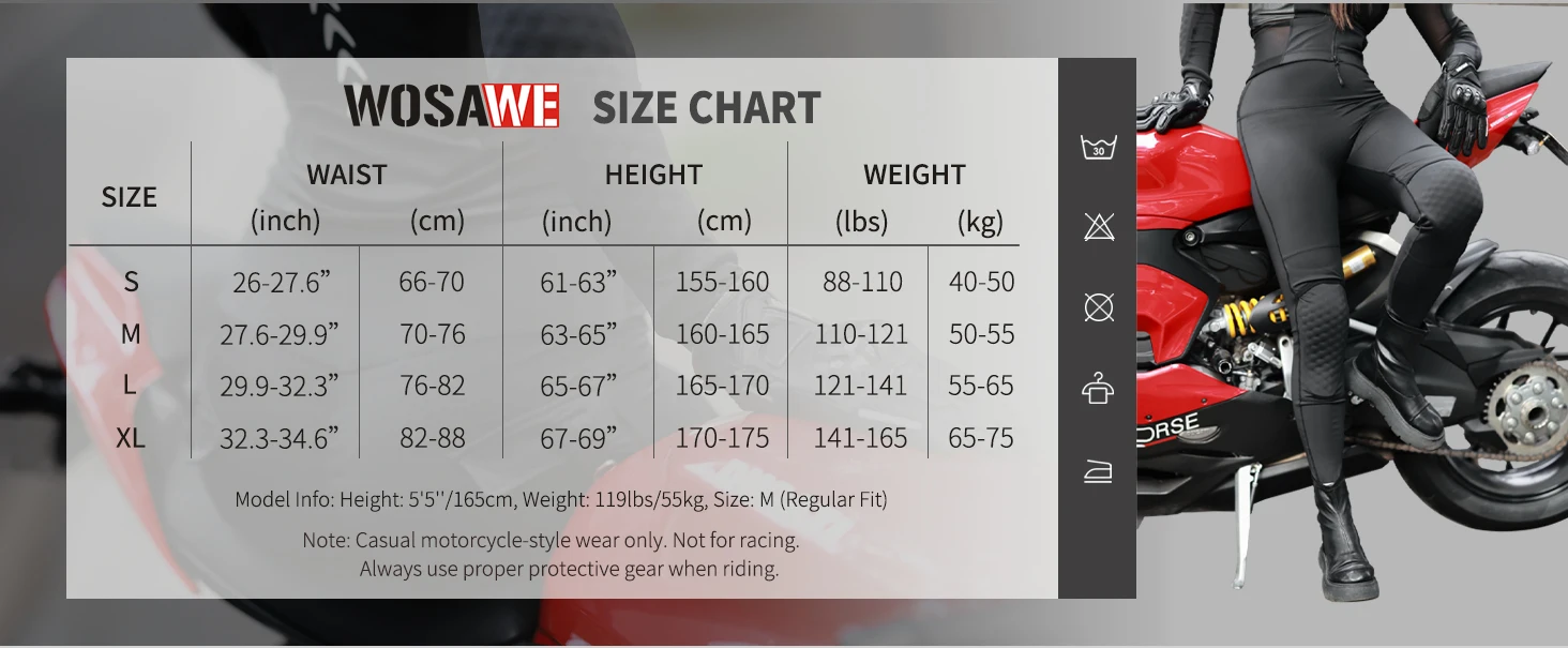 WOSAWE Motorcycle Riding Style Trousers Women Summer Breathable Stretch Slim Pants Quick Drying Breathable Outdoor Riding Pants