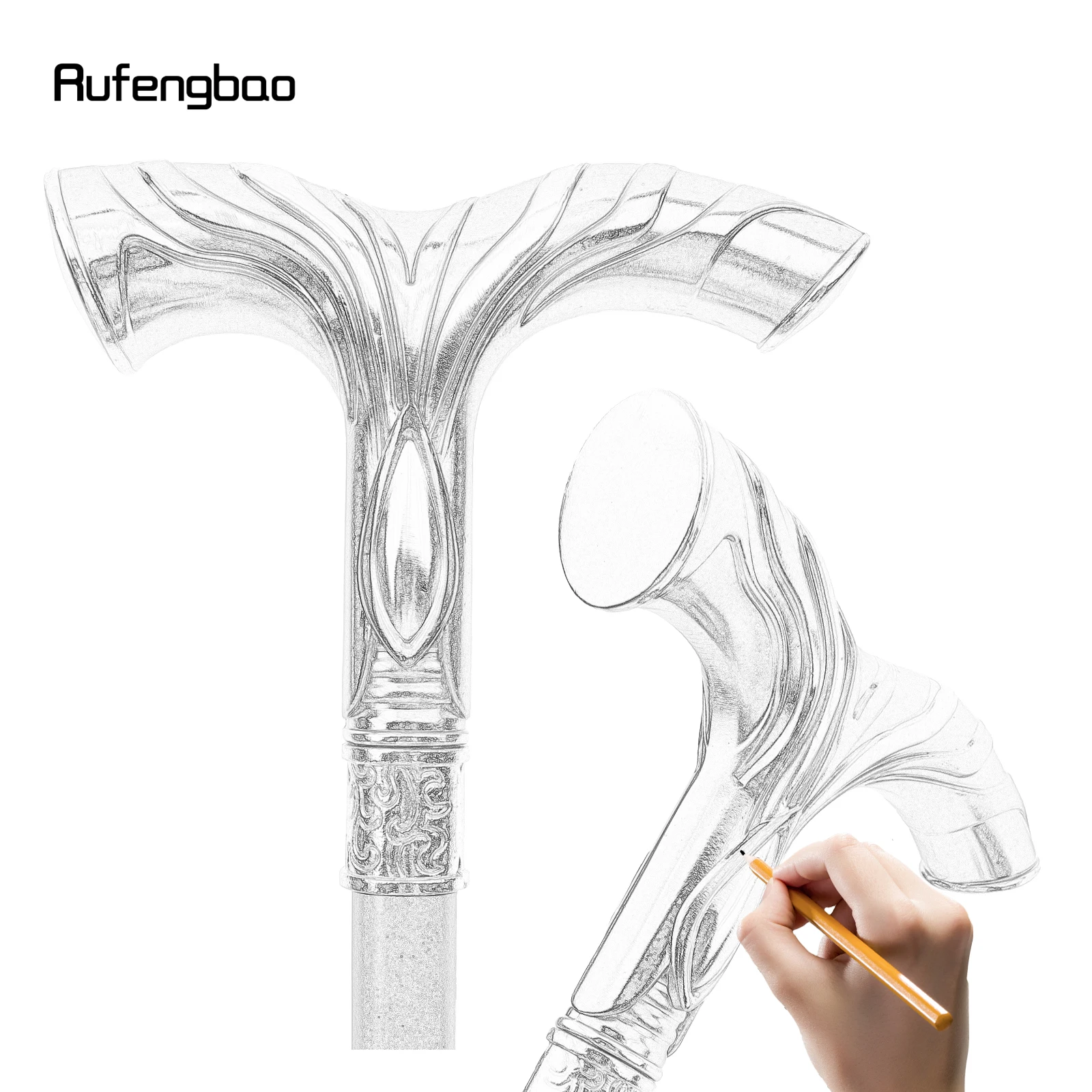 Golden Black Flowing Lines Handle Walking Stick with Hidden Plate Self Defense Fashion Cane Plate Cosplay Crosier Stick 92cm