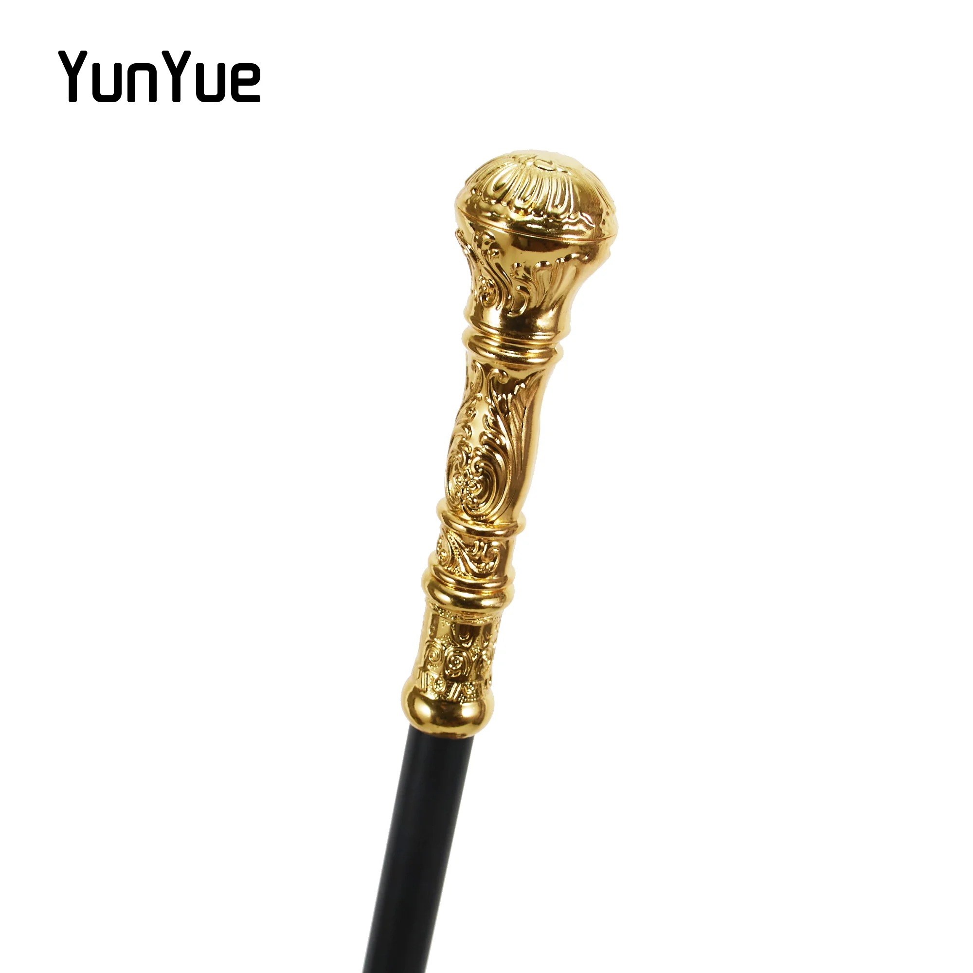 Elegant Golden Round Handle Fashion Walking Stick Cosplay Gentlemen Vintage Handmade Walking Cane Lady Detachable Walking Canes