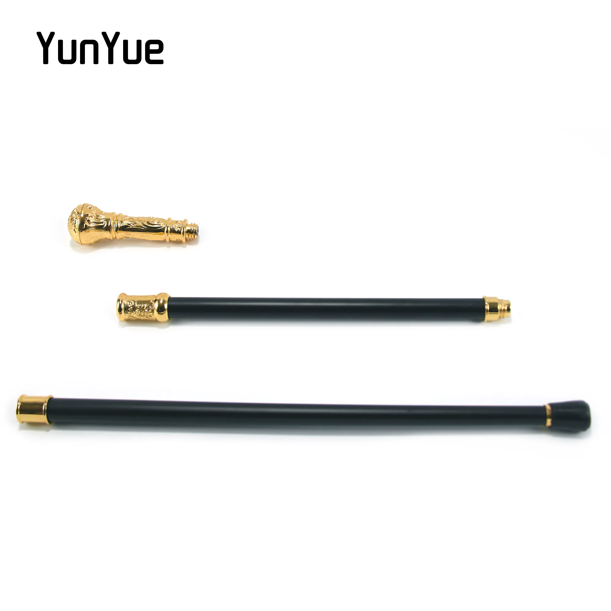 Elegant Golden Round Handle Fashion Walking Stick Cosplay Gentlemen Vintage Handmade Walking Cane Lady Detachable Walking Canes