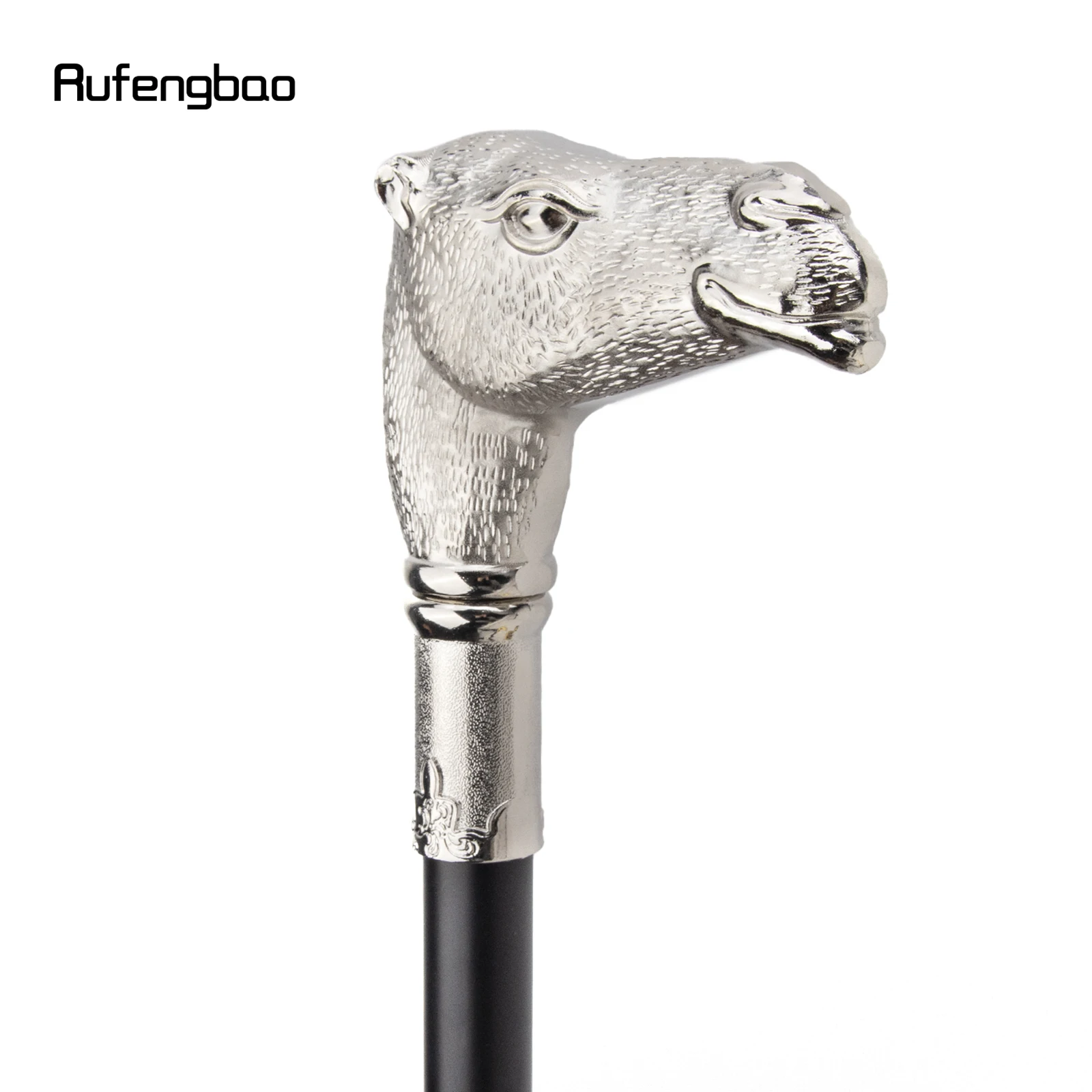 Silver Camel Head Walking Cane Fashion Walking Stick Gentleman Luxury Crosier Knob Walking Stick 93cm