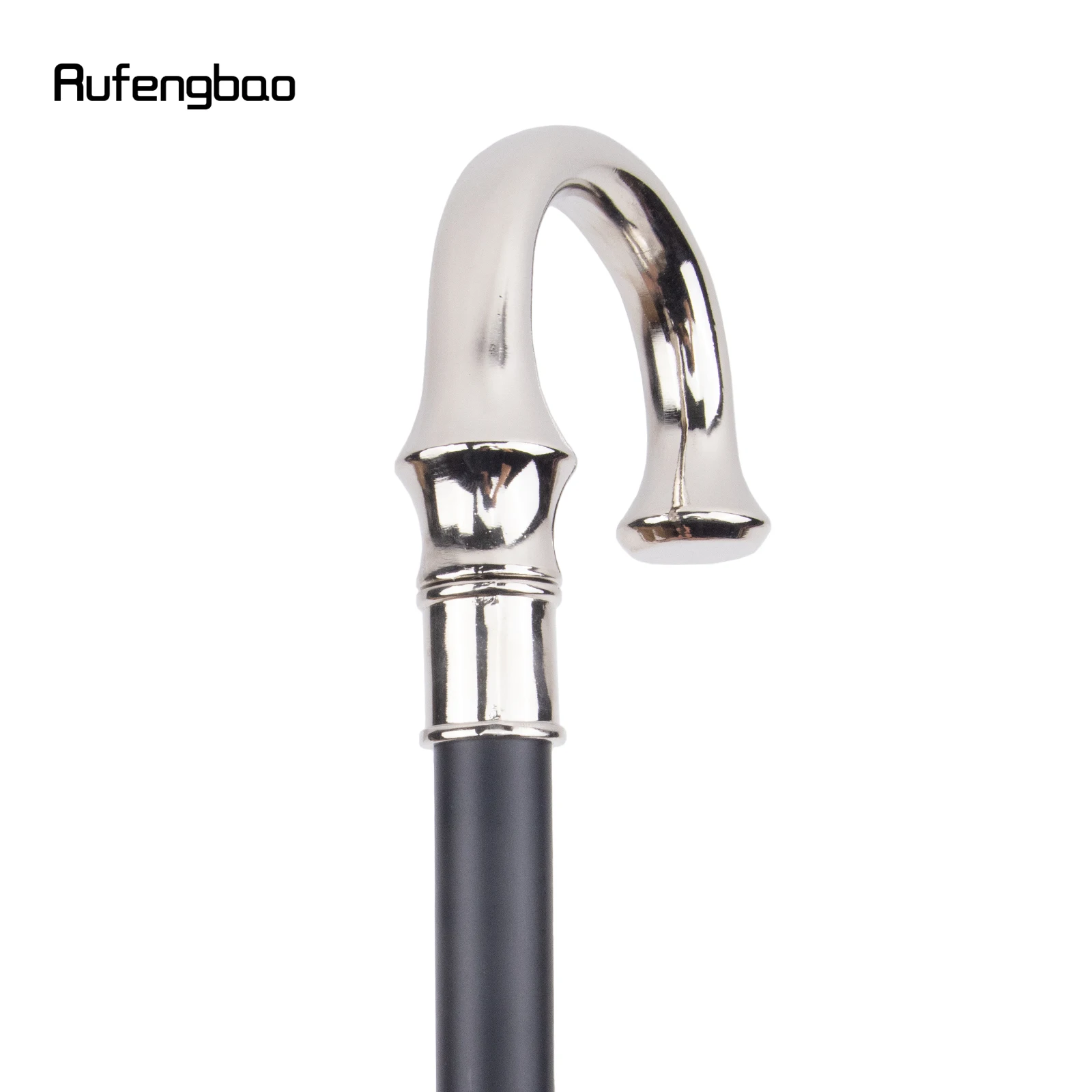 White U Hanger Walking Stick with Hidden Plate Self Defense Fashion Cane Plate Cosplay Crosier Stick 94cm