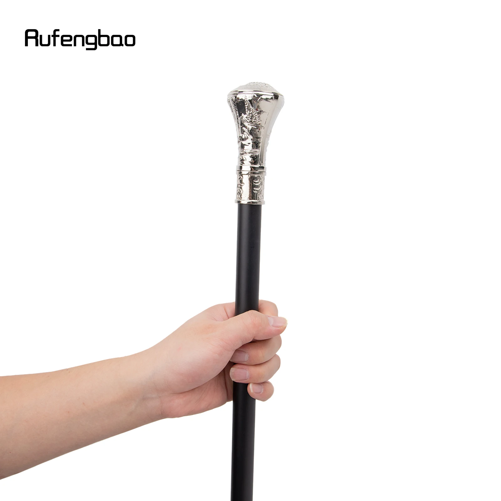 White Eagle Hawk Head Totem Relief Walking Stick with Hidden Plate Self Defense Fashion Cane Plate Cosplay Crosier Stick 93cm