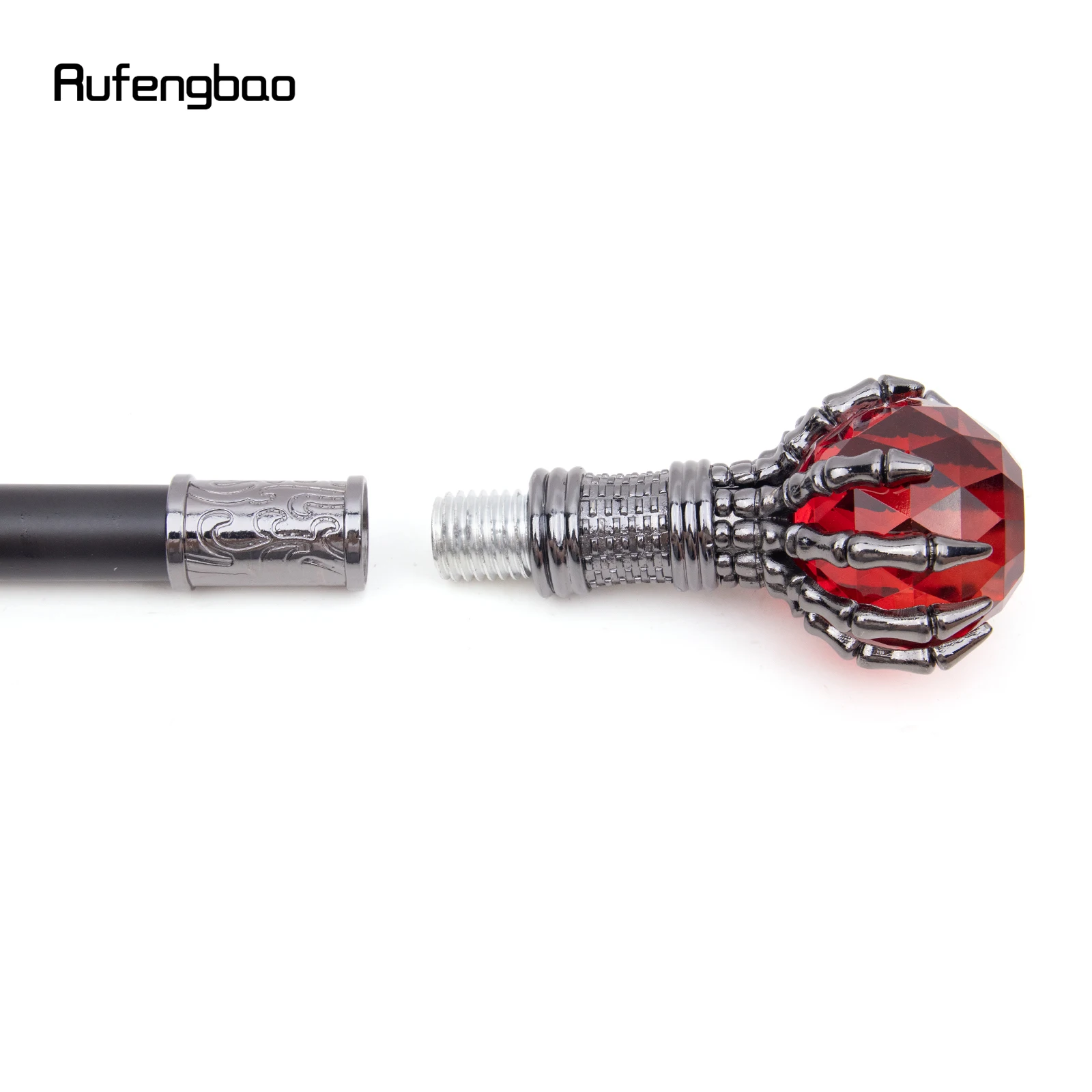Red Glass Ball Steampunk Cane Fashion Decorative Stick Gentleman Luxury Crosier Knob Walking Stick 93cm