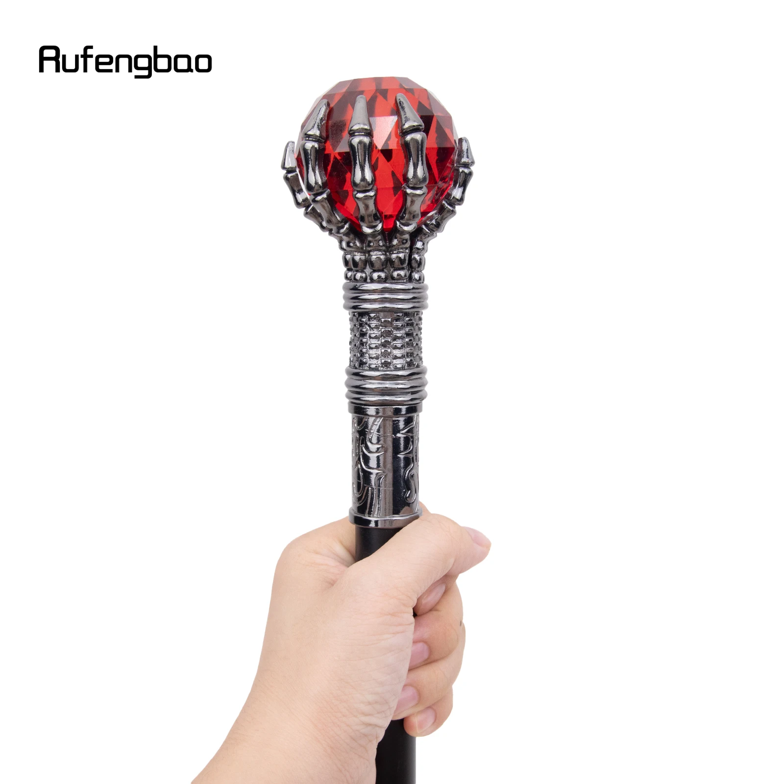 Red Glass Ball Steampunk Cane Fashion Decorative Stick Gentleman Luxury Crosier Knob Walking Stick 93cm