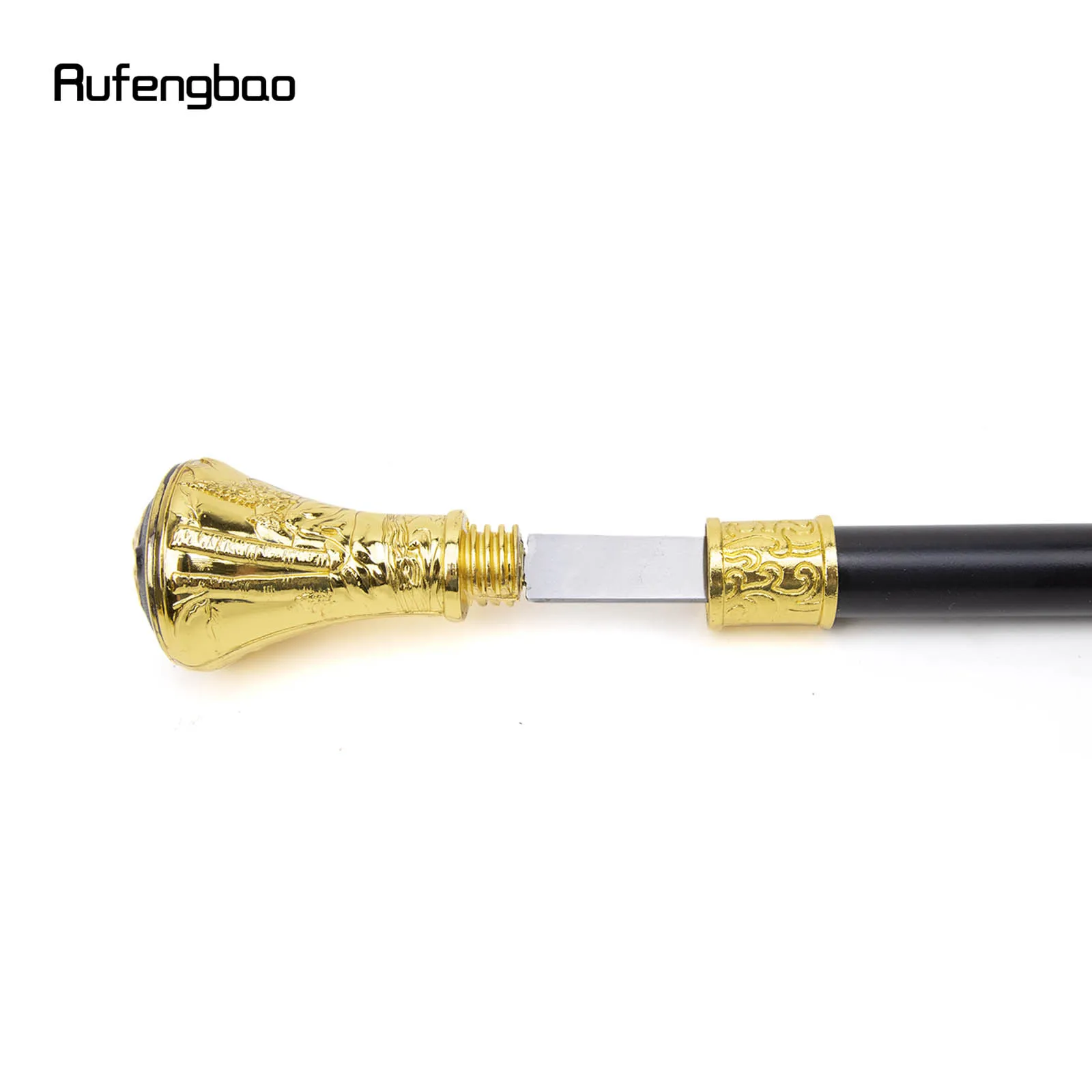 Gold Luxury Wolf Head Totem Relief Walking Stick with Hidden Sword Self Defense Fashion Cane Sword Cosplay Crosier Stick 93cm