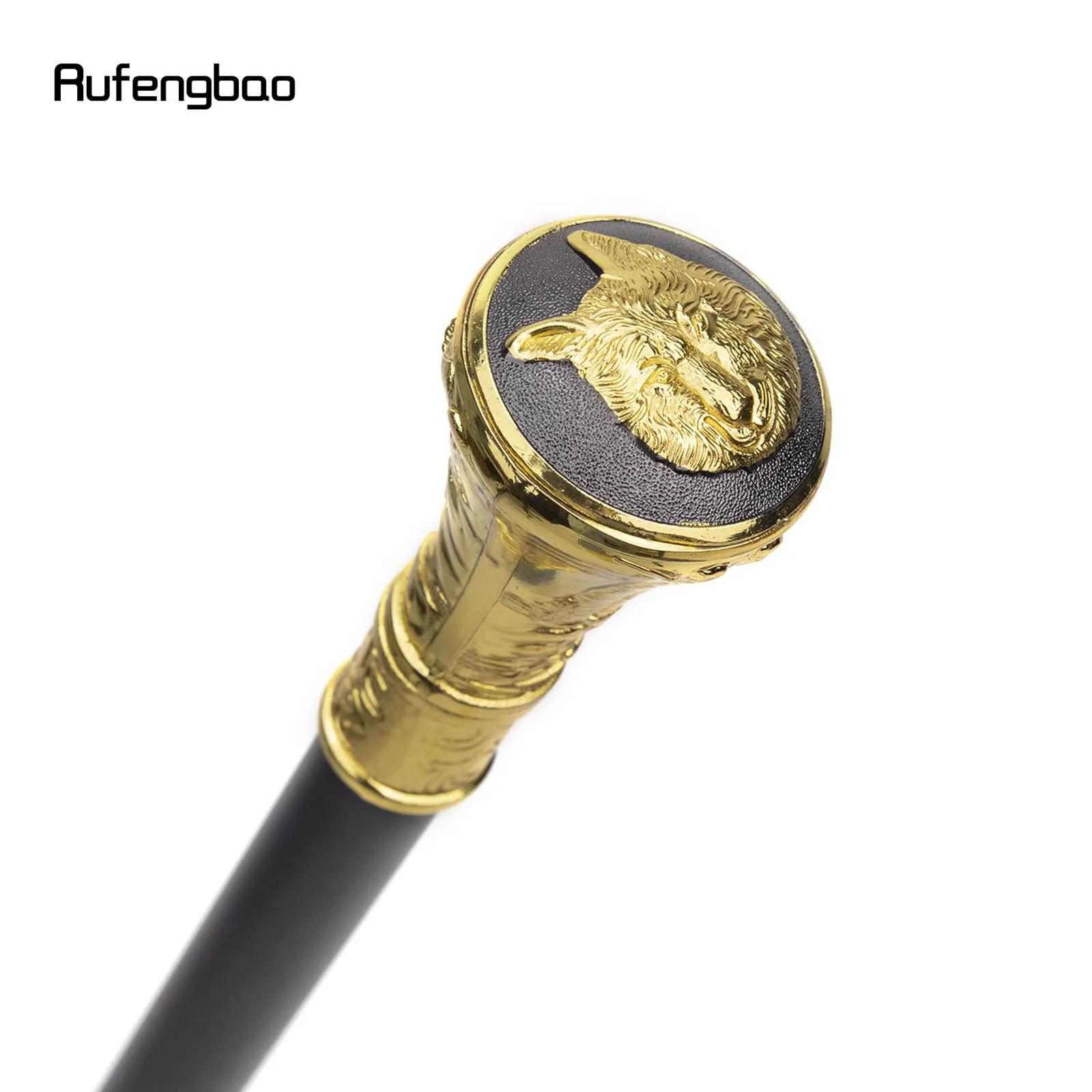 Gold Luxury Wolf Head Totem Relief Walking Stick with Hidden Sword Self Defense Fashion Cane Sword Cosplay Crosier Stick 93cm