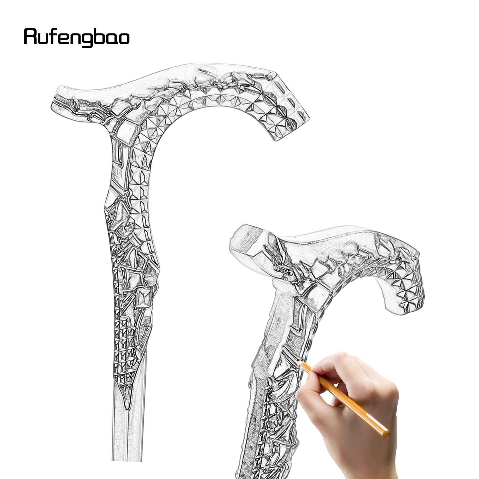 Sliver Luxury Stick Aluminum Alloy Single Joint Walking Stick Cane Decorative Cospaly Party Halloween Steampunk Crosier 90cm