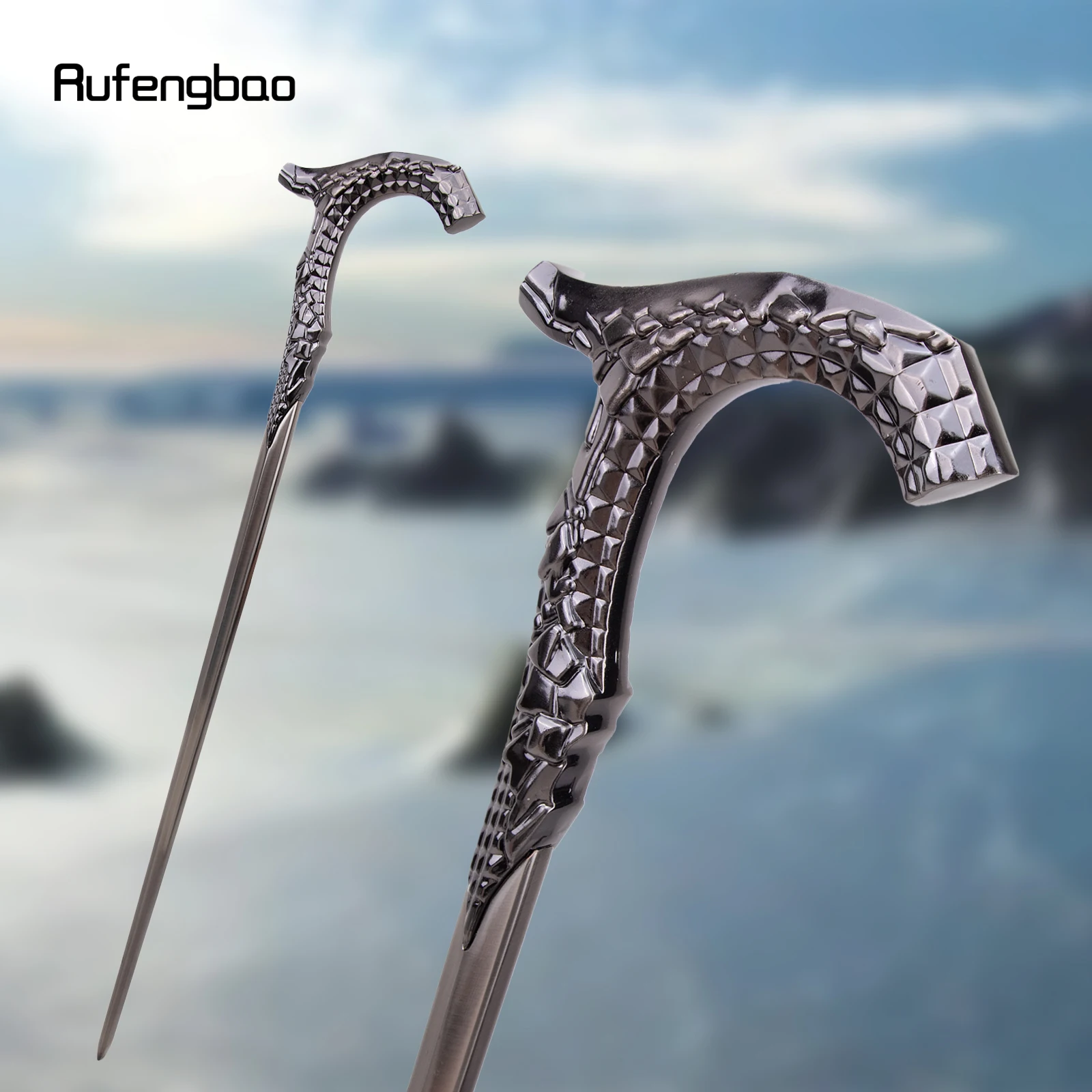 Sliver Luxury Stick Aluminum Alloy Single Joint Walking Stick Cane Decorative Cospaly Party Halloween Steampunk Crosier 90cm