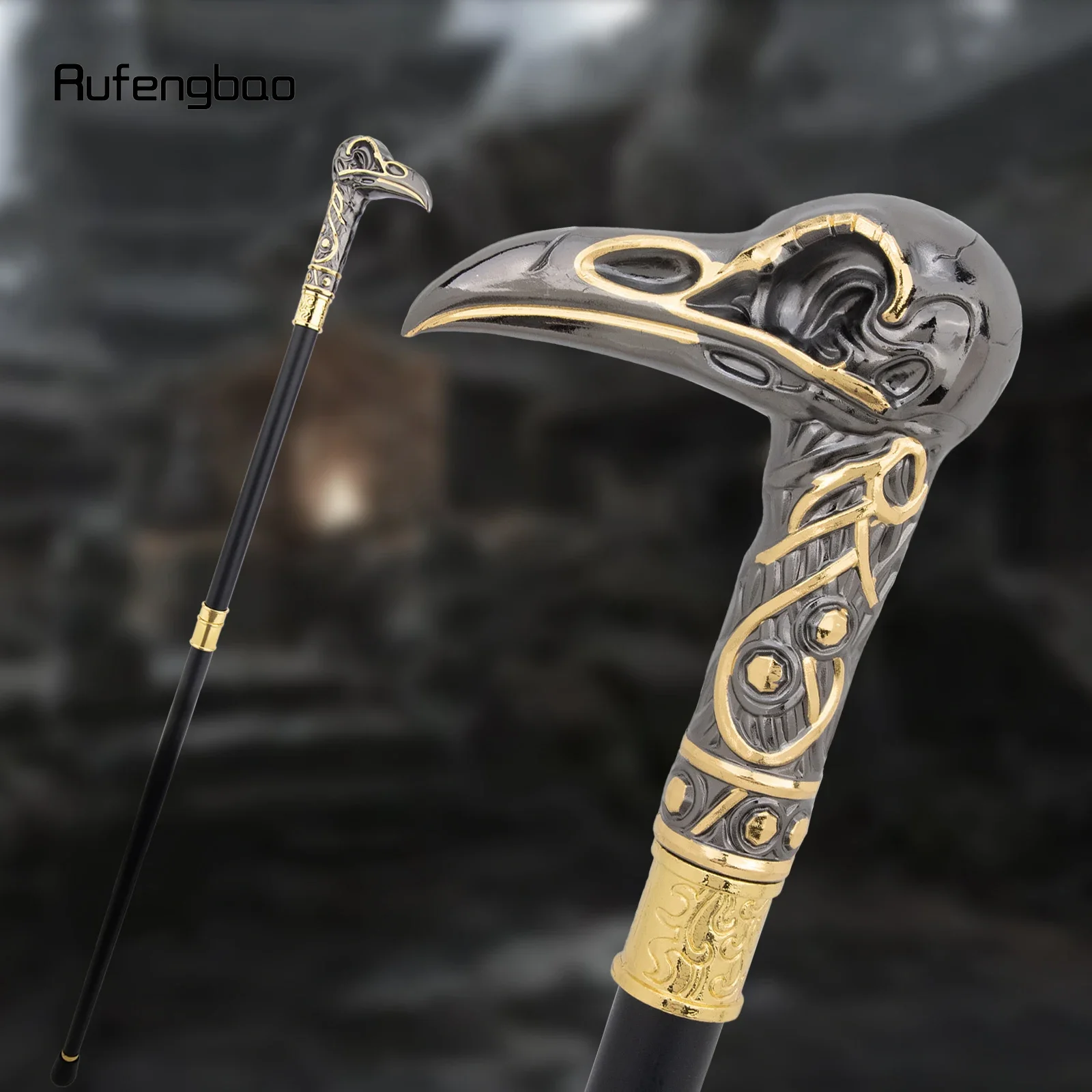 Perfect For Gentlemen And Cosplay Steampunk, Or Everyday Use, Perfect Gift For Lovers Or Collectors Fantasy Cane Yellow Black