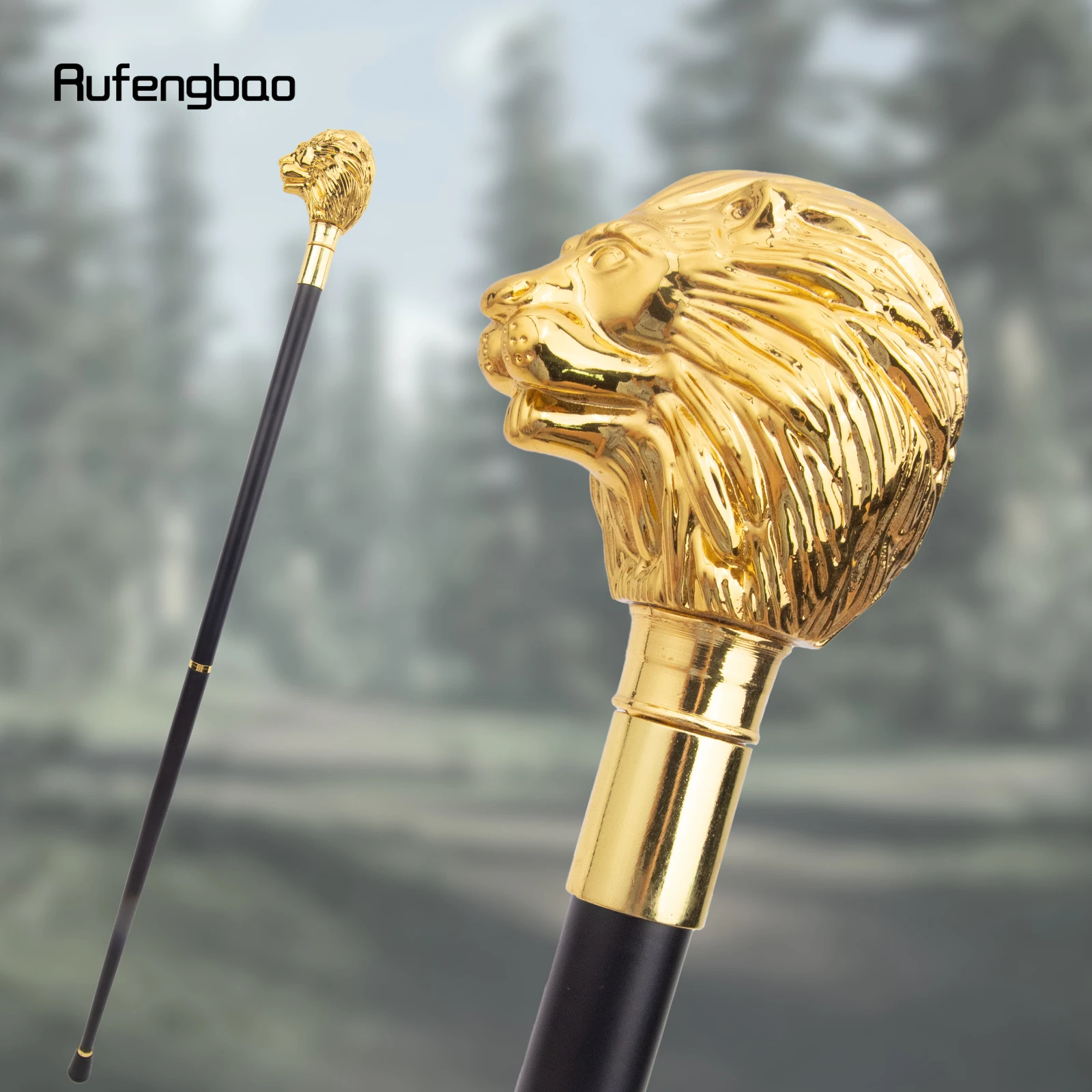 Golden Lion Head Handle Fashion Walking Stick for Party Decorative Walking Cane Elegant Crosier Knob Walking Stick 91cm