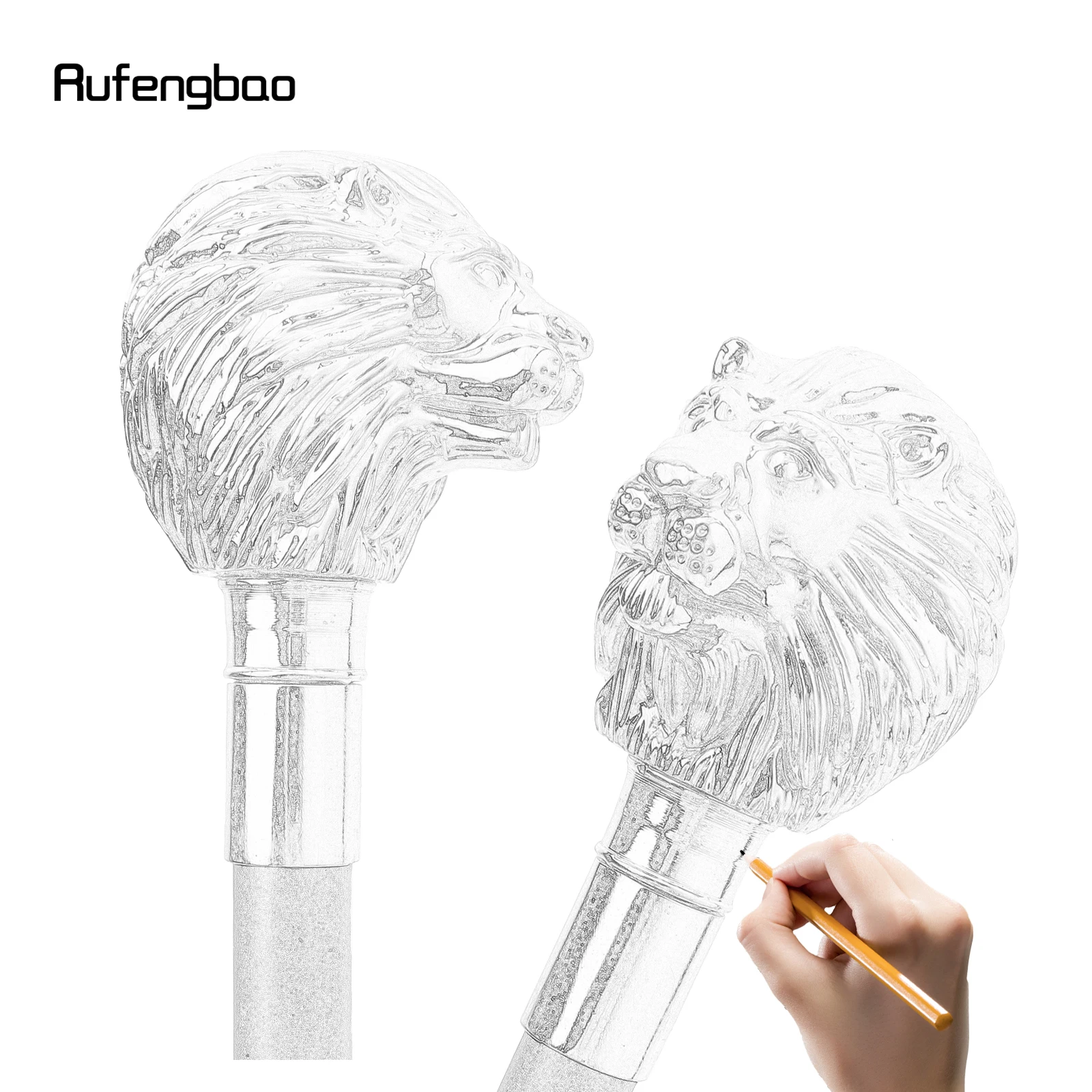Golden Lion Head Handle Fashion Walking Stick for Party Decorative Walking Cane Elegant Crosier Knob Walking Stick 91cm